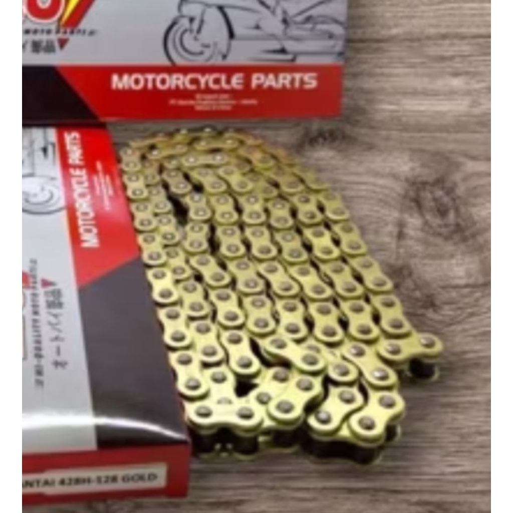 Rantai Chain Motor Gold Warna kuning emas tebal 428H-112L