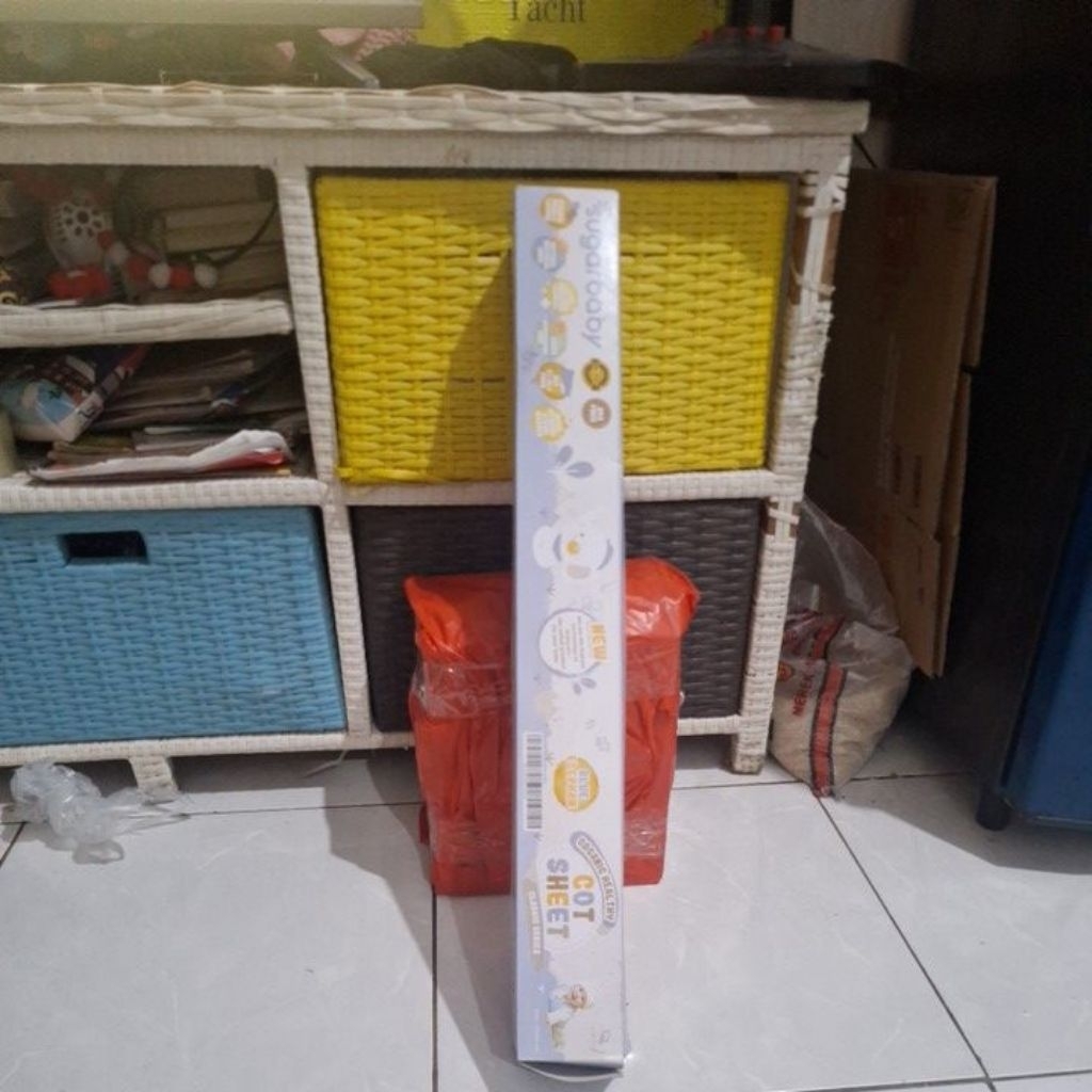 (Preloved SUGAR BABY) Sugar Baby Organic Healthy Cot Sheet /Perlak Karet Organik/Perlak Bayi/Sugar b