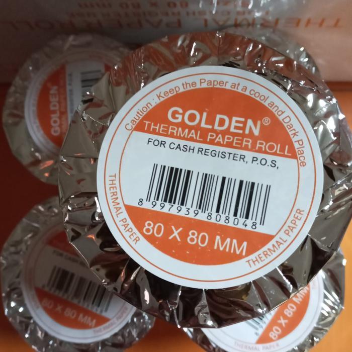 Golden Thermal Paper Roll 80x80mm isi 50 Roll