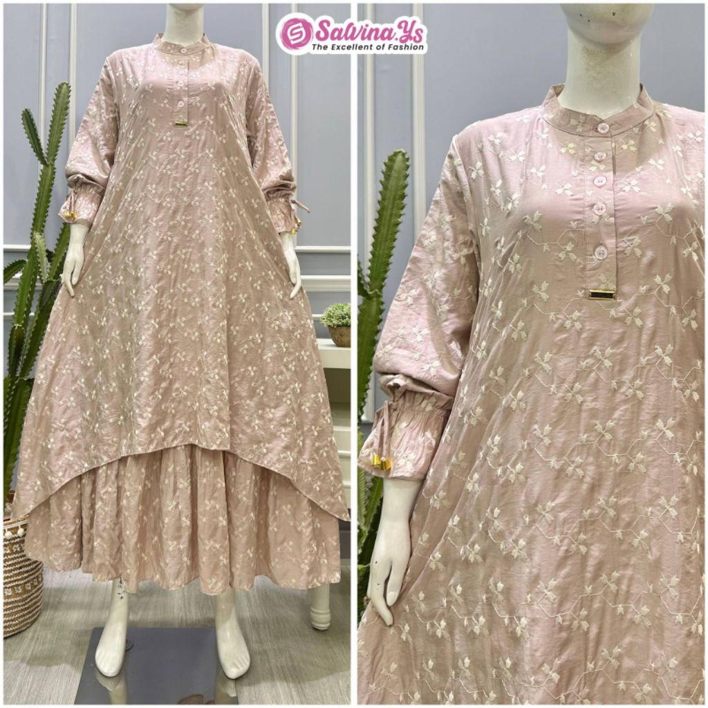Gamis Salvina Malay katun bordir ( bini orang )