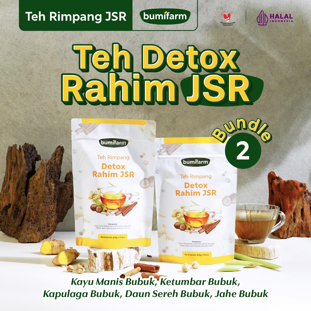 BUNDLING 2 Teh Rimpang Detox Rahim JSR dari BUMIFARM/ RESEP SEHAT JSR / RAMUAN JSR / REMPAH JSR  / J