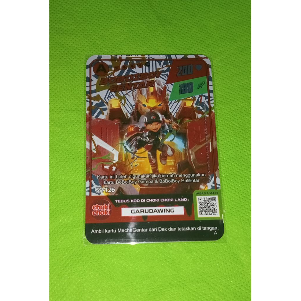 Kartu boboiboy gentar monsta galaxy card choki choki season 2