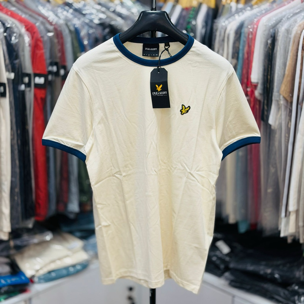 T Shirt Lyle Scott Ringer Cream Brand New With Tags 100% Original  Size : S ( 69 X 50 ) M ( 71 X 52 