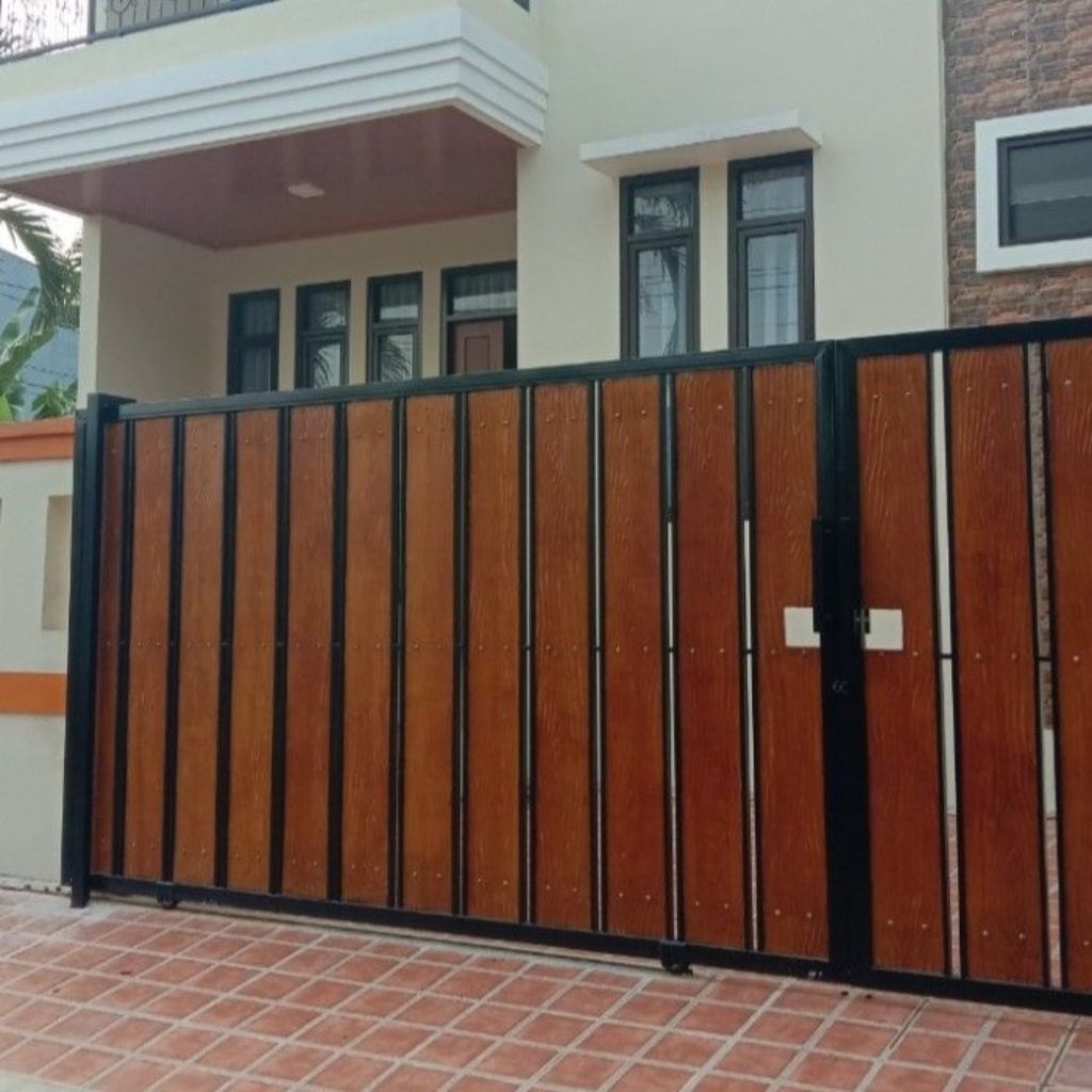 pagar minimalis besi hollo galvanis+grc