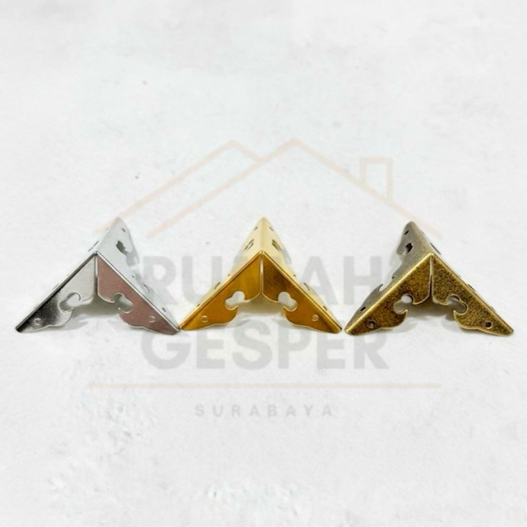 (PER PCS) SIKU BESI ORNAMEN 3CM+- SIKU SUDUT POJOK SIKU BESI HIASAN DEKORASI BOX KAYU KOTAK PERHIASA