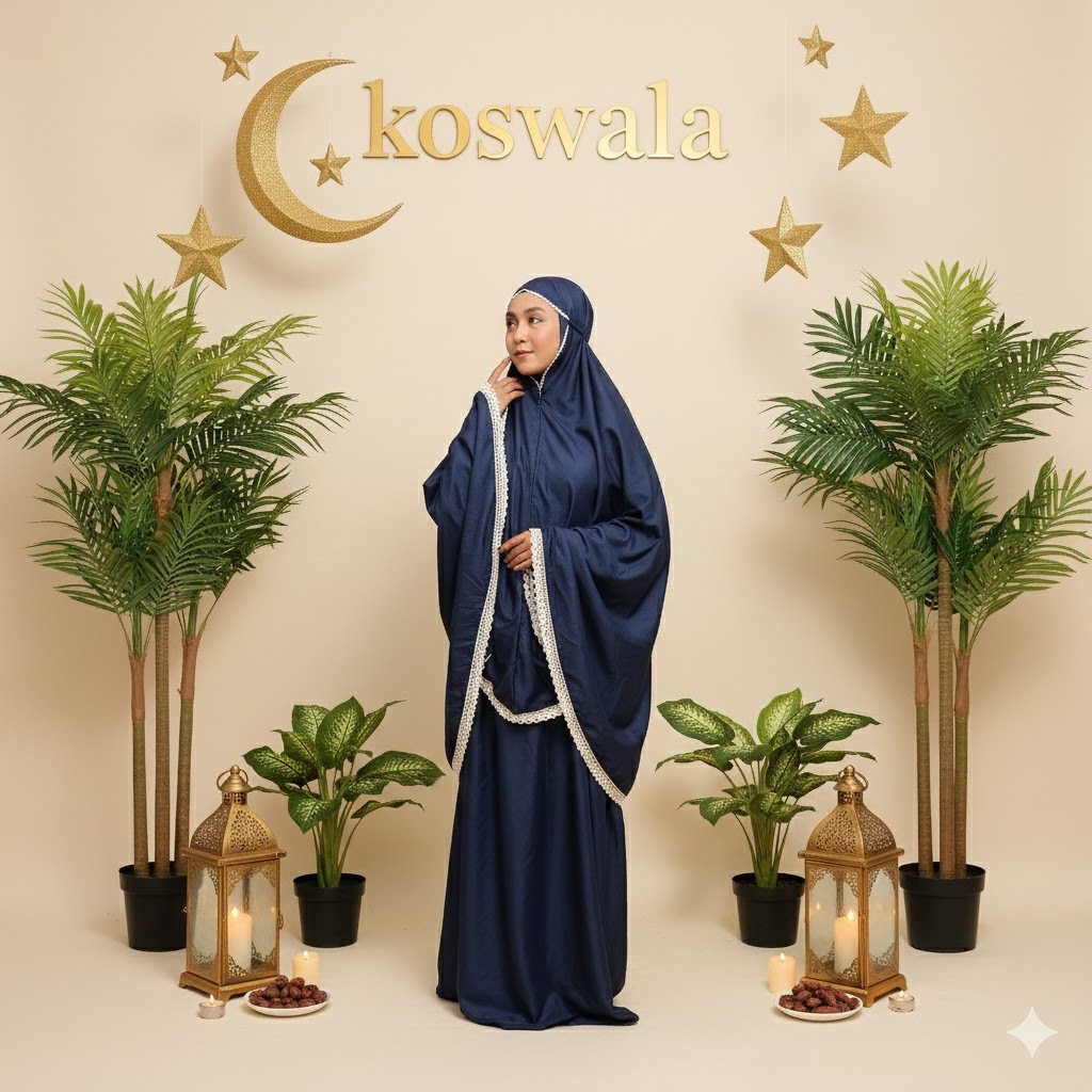 Koswala -Mukena Dewasa Tas tali 1-Motif Polos
