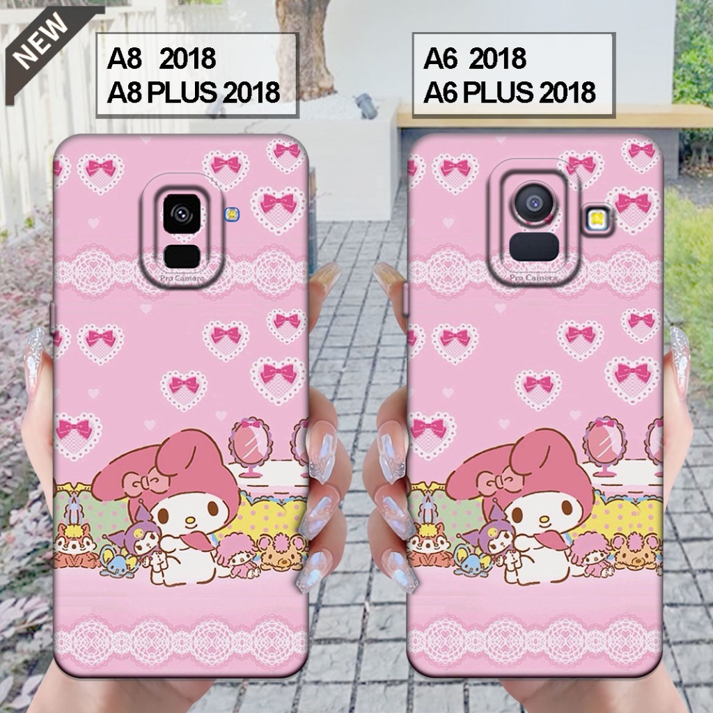 Case Samsung  A6 2018 | A6 PLUS 2018 - Samsung A8 2018 | A8 PLUS 2018 _Silikon casing hitam bening
