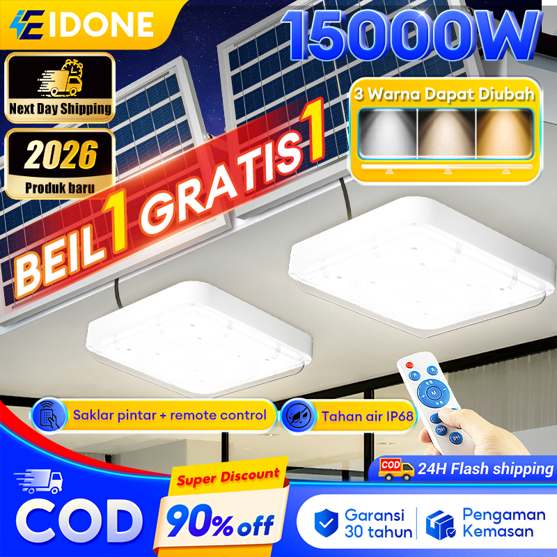 [Garansi 30 Tahun]Lampu Hias Ruang Tamu Surya Lampu Tenaga Surya 15000W Lampu Panel Surya Lampu Ceil