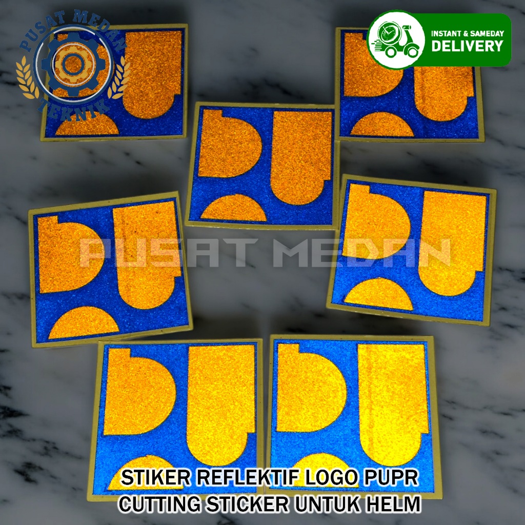 Stiker Logo PUPR Reflektor Scothlite 5.5x5.5cm Cutting Sticker Stiker Helm Stiker Proyek Stiker PUPR