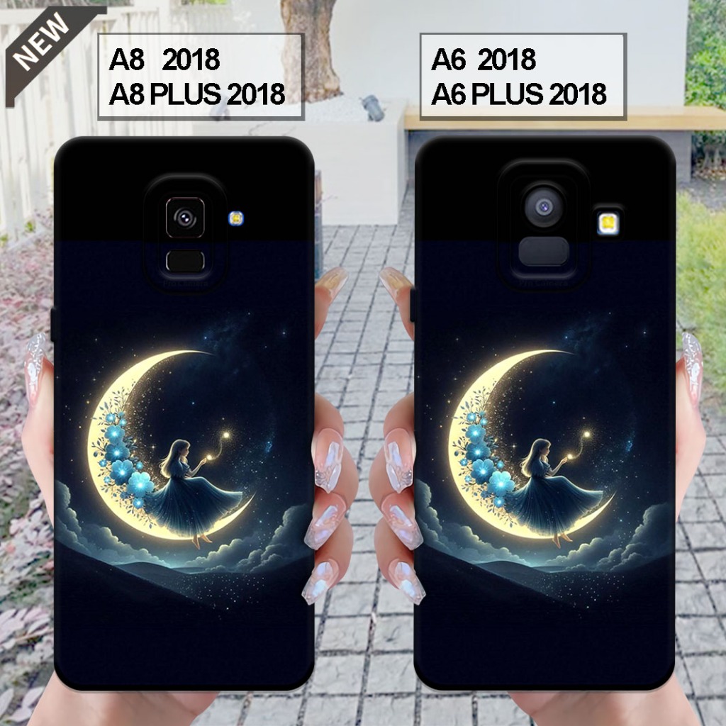 Case Samsung  A6 2018 | A6 PLUS 2018 - Samsung A8 2018 | A8 PLUS 2018 _Silikon casing hitam bening