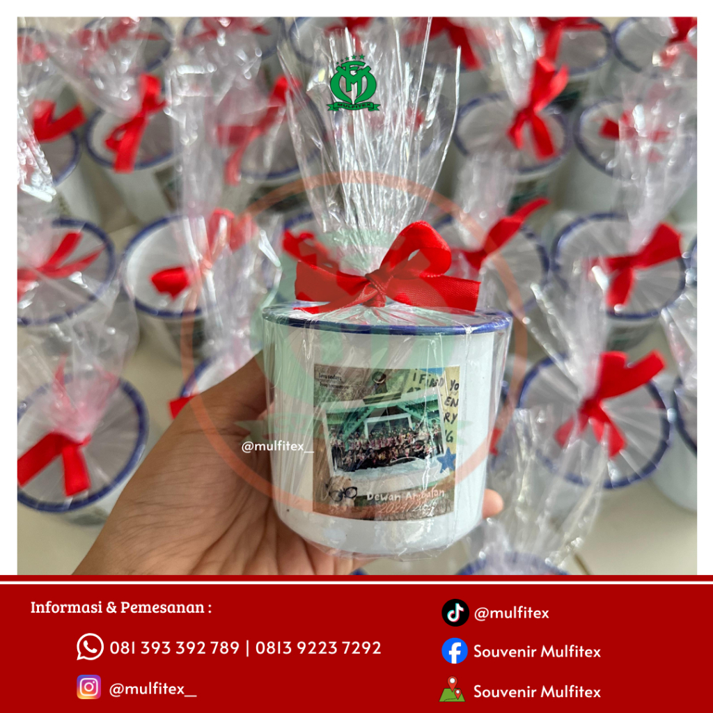 Gelas Enamel Custom Sablon Souvenir Cangkir Enamel