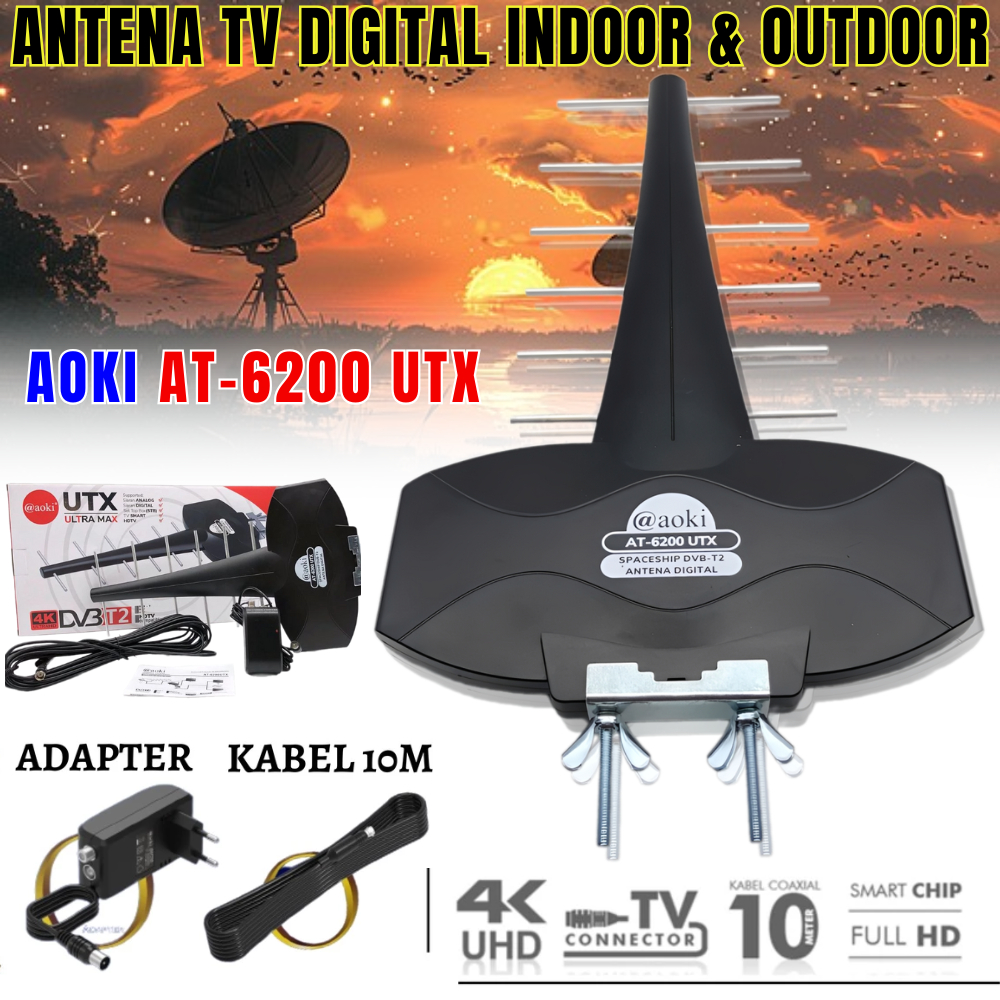 Aoki Antena Tv Digital Ultra Max Full Hd At-6200 Utx | Antena Outdoor Digital Full Hd 4k Aoki At 620