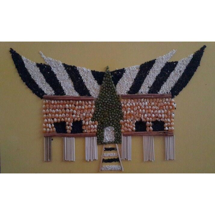 kolase rumah adat biji bijian sudah jadi aesthtic bisa request