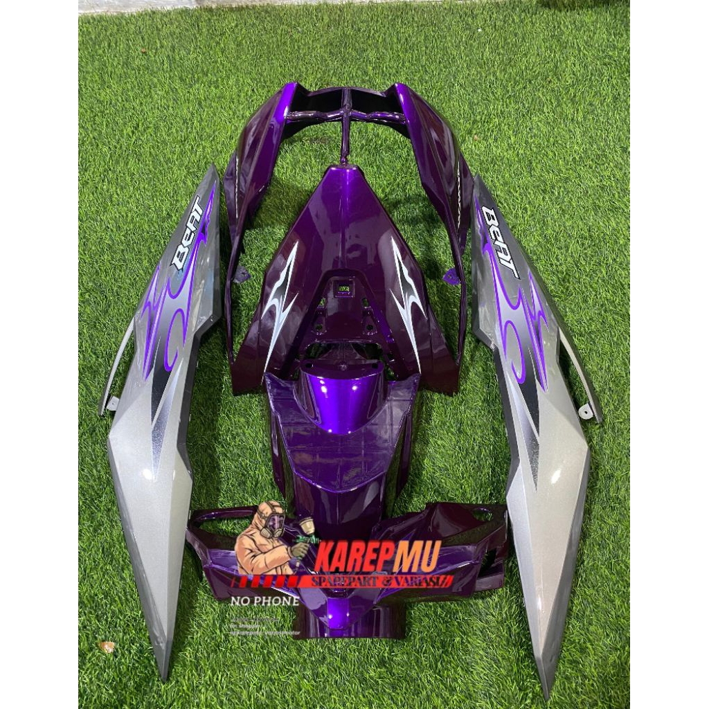 Cover full body halus beat esp eco warna ungu silver