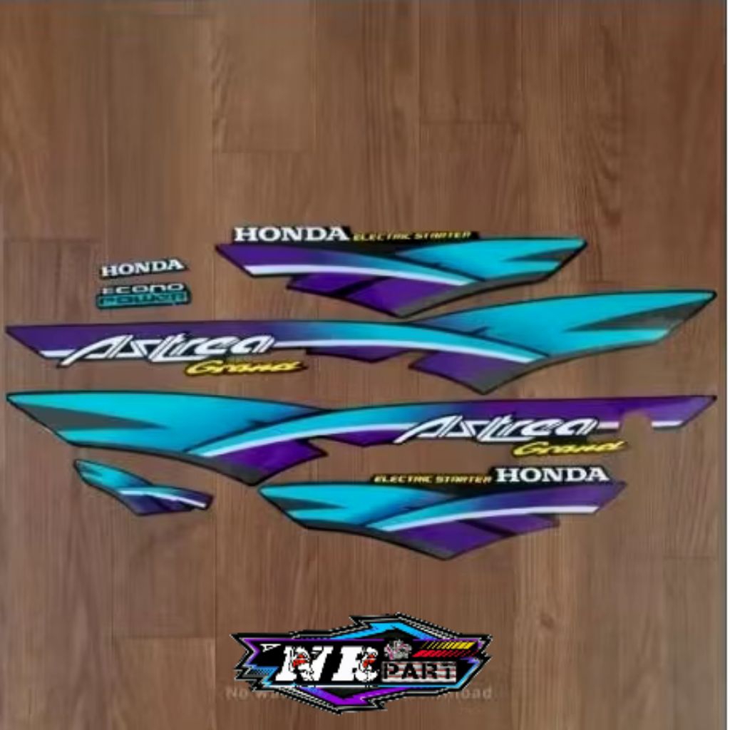 Stiker Striping Motor Honda Astra Grand 96 Biru Ungu Stiping List Standar