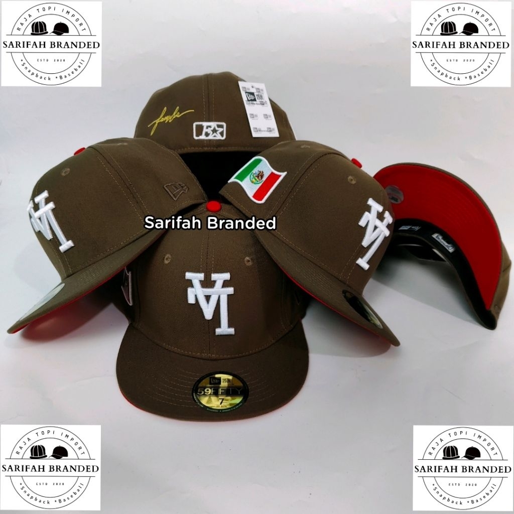 Topi Build Up LA Logo Terbalik AA+ Import - Topi Fitted Upside Down