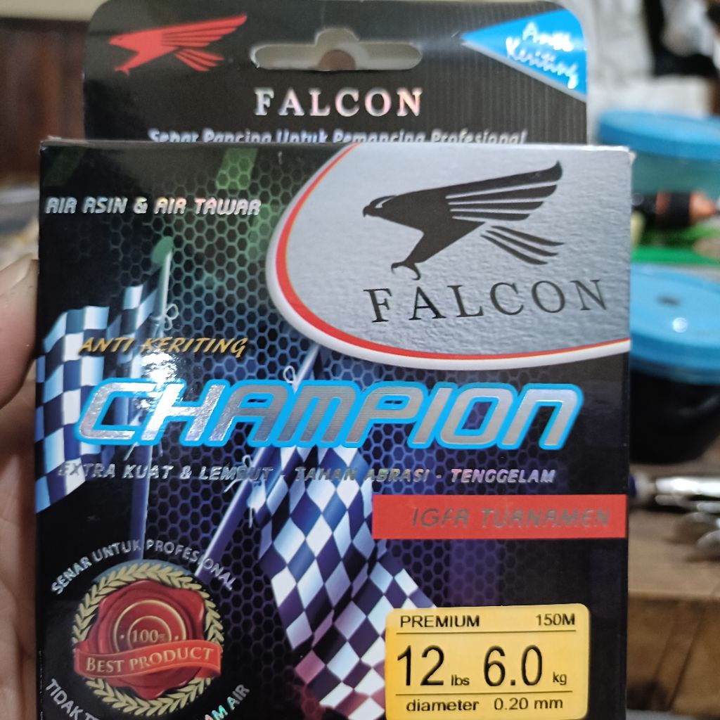 SENAR FALCON CHAMPION ANTI KRITING 150M WARNA STABILO