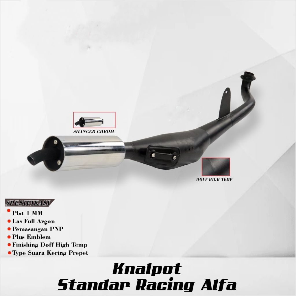 KNALPOT STANDAR RACING ALFA FIZR FORCE1 SIRIP ORIGINAL APRO  BUKAN NXL EL9