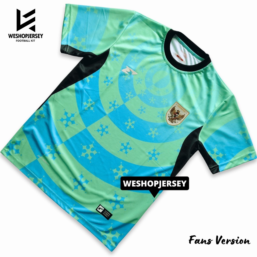 Fans Version Jersey Timnas Indonesia Prematch Hijau 2025 Baju Bola Indo 25 26 Full Patch Sablon Nama
