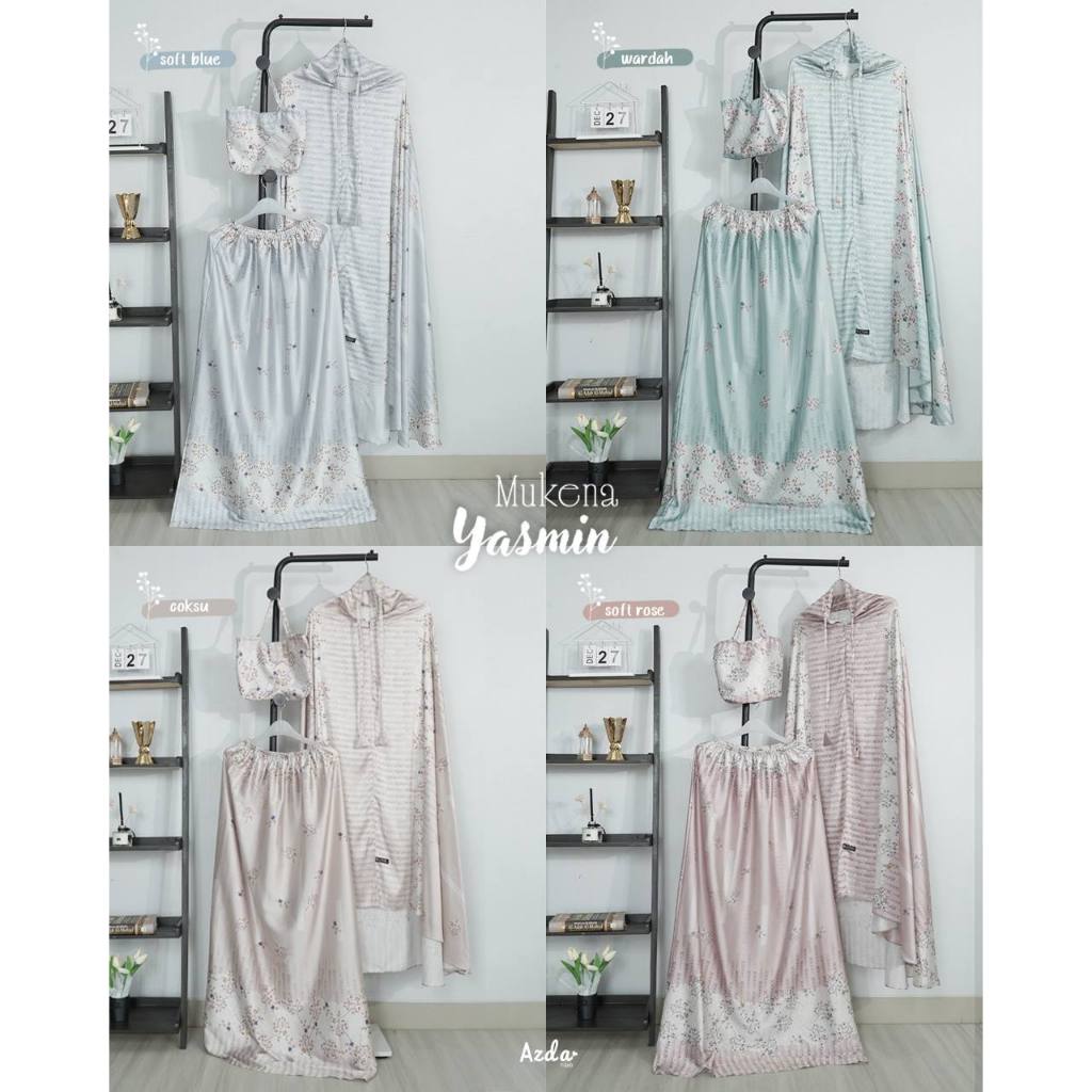 Mukena Yasmin & Zulfa by Azda Indonesia Prayer Set Muslimah Standar & Jumbo Armany Printing