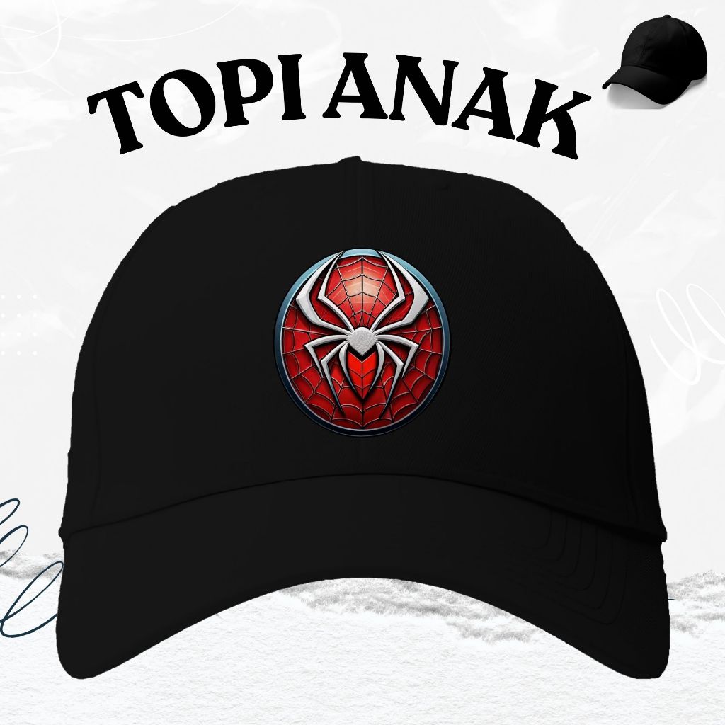 TOPI ANAK GAMBAR SPIDERMAN -TOPI BASEBALL ANAK LAKI LAKI PEREMPUAN BAHAN PREMIUM