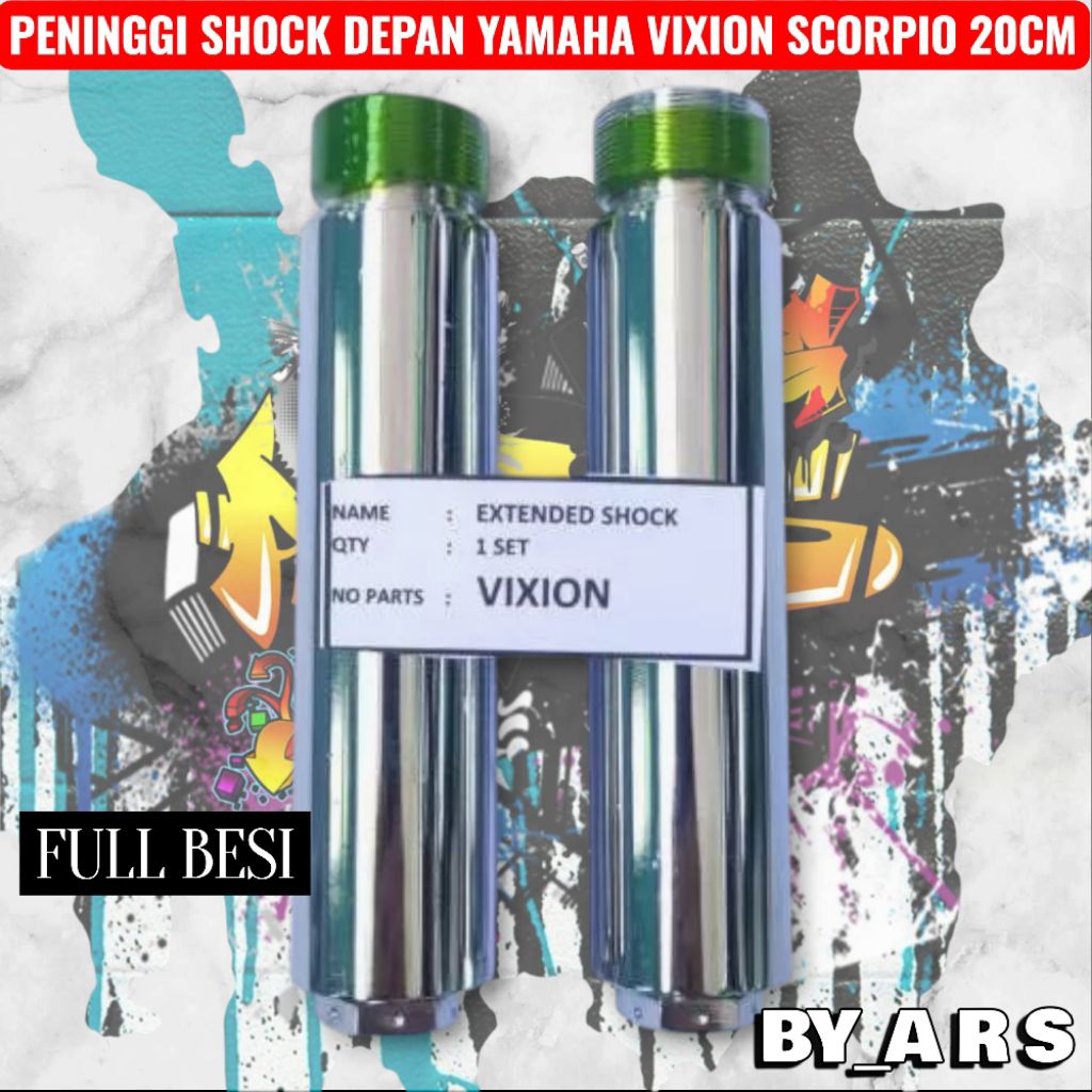 peninggi sambungan shock shok skok depan VIXION / SCORPIO panjang 20cm Motorcycle Besi Crom Racing