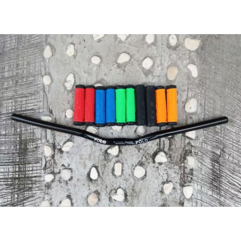 Stir Or Stang Standart & Handgrip Sepeda MTB,CTB,Lipat DLL 25,4 Besi Hitam Panjang Kurang Lebih 58 c