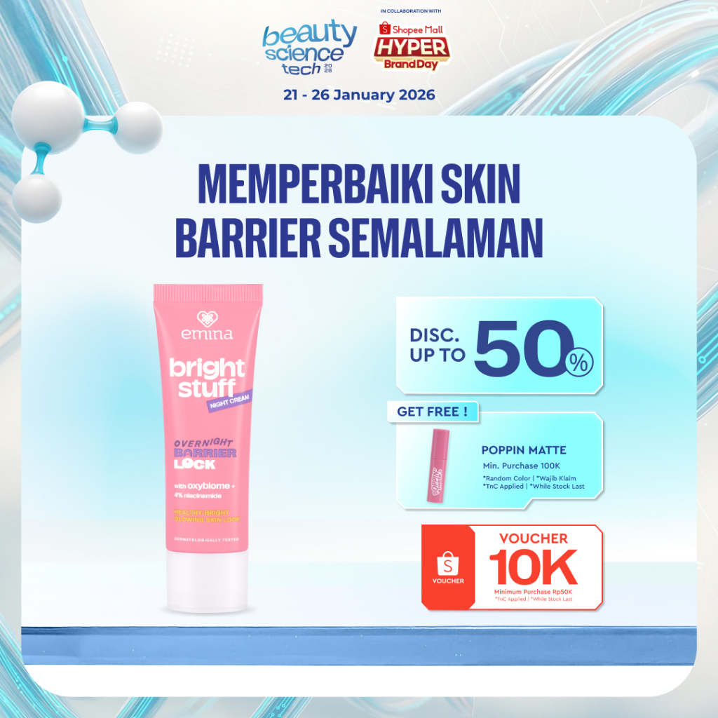 [Limited Edition] Emina Bright Stuff Night Cream 20g - Pelembab Wajah