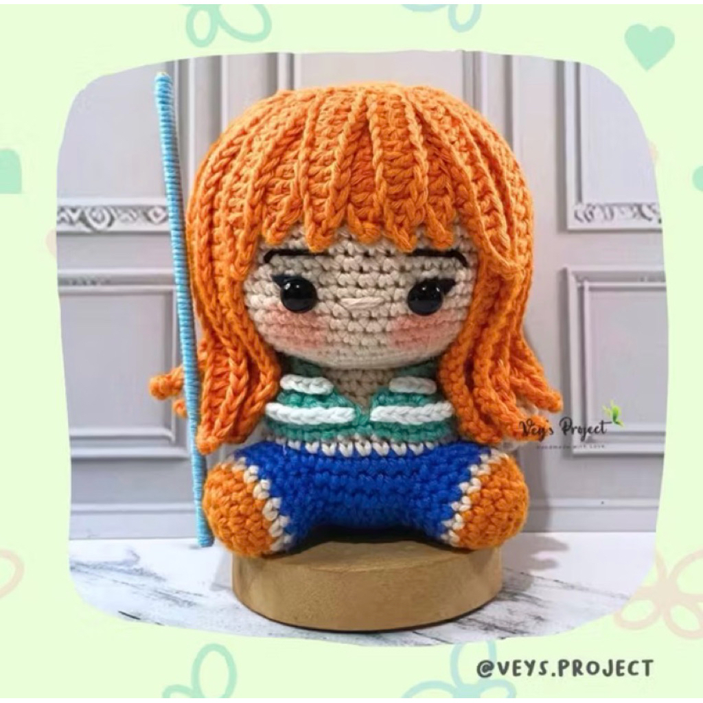 Boneka Rajut Nami One Piece - Gantungan Kunci Nami One Piece