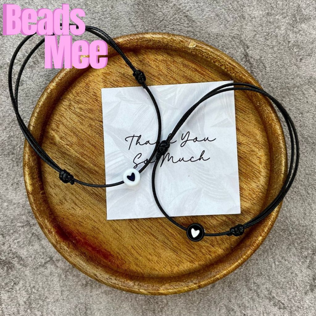 Gelang Couple Hati Murah Berkualitas Gelang Tali Hitam Premium