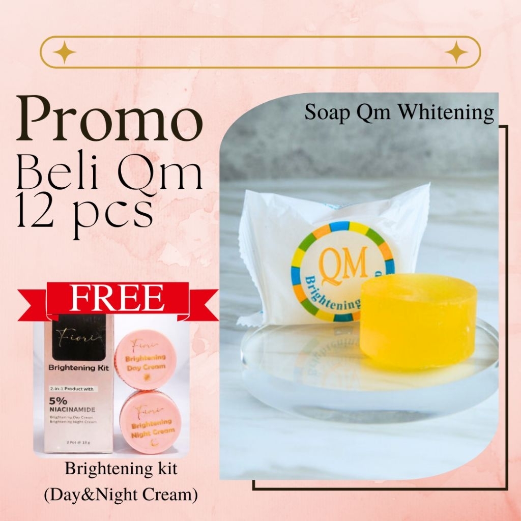 PROMO SOAP QM -PEMBELIAN 12pcs/1lusin QM ACNE&WHITENING, FREE cream (pagi, malam)