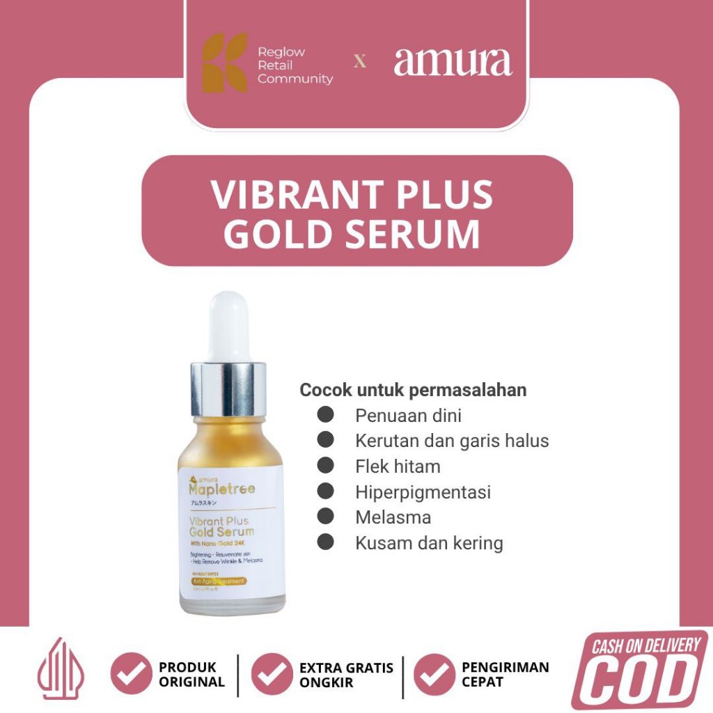 Gold Serum Amura Original | Perawatan Wajah | Kulit Tampak Cerah