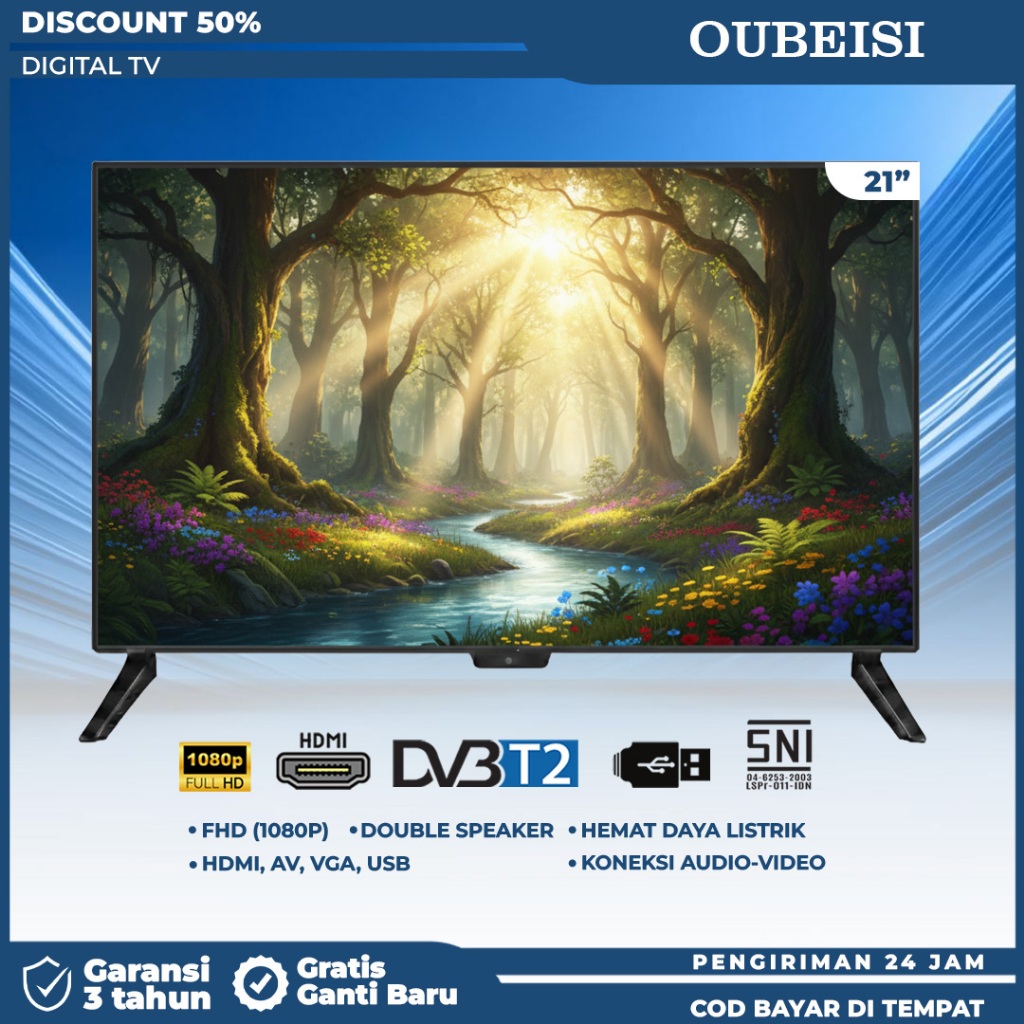OUBEISI TV LED TV 22/24/25/27 inch Digital TV DVB-T2 Monitor PC