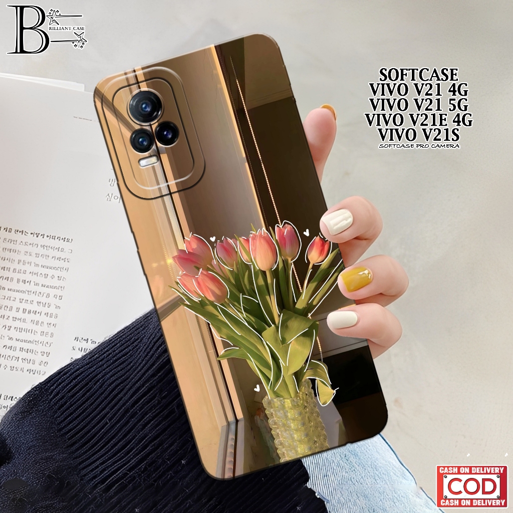 Case VIVO V21/V21e/V21s Terbaru - Fashion Case Bunga - Casing VIVO V21/V21e/V21s - Silikon Pro Camer