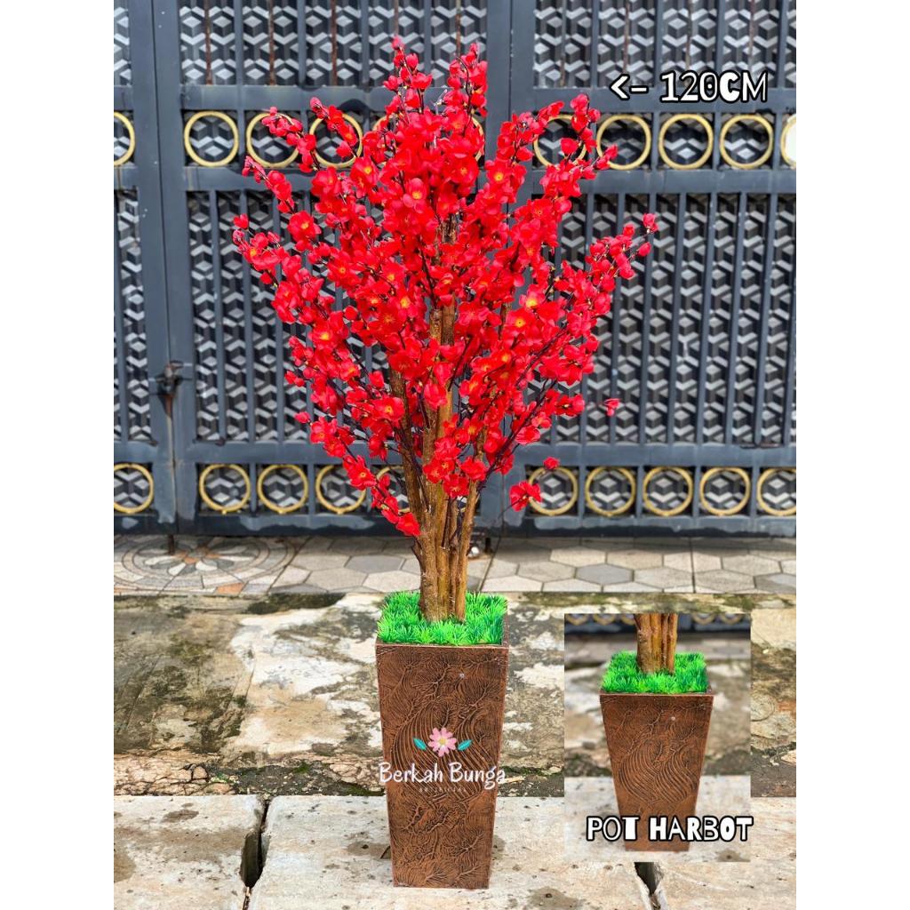 BUNGA SAKURA artificial 120cm / pohon sakura plastik / Bunga hias / Pohon Plastik / pohon palsu / Po