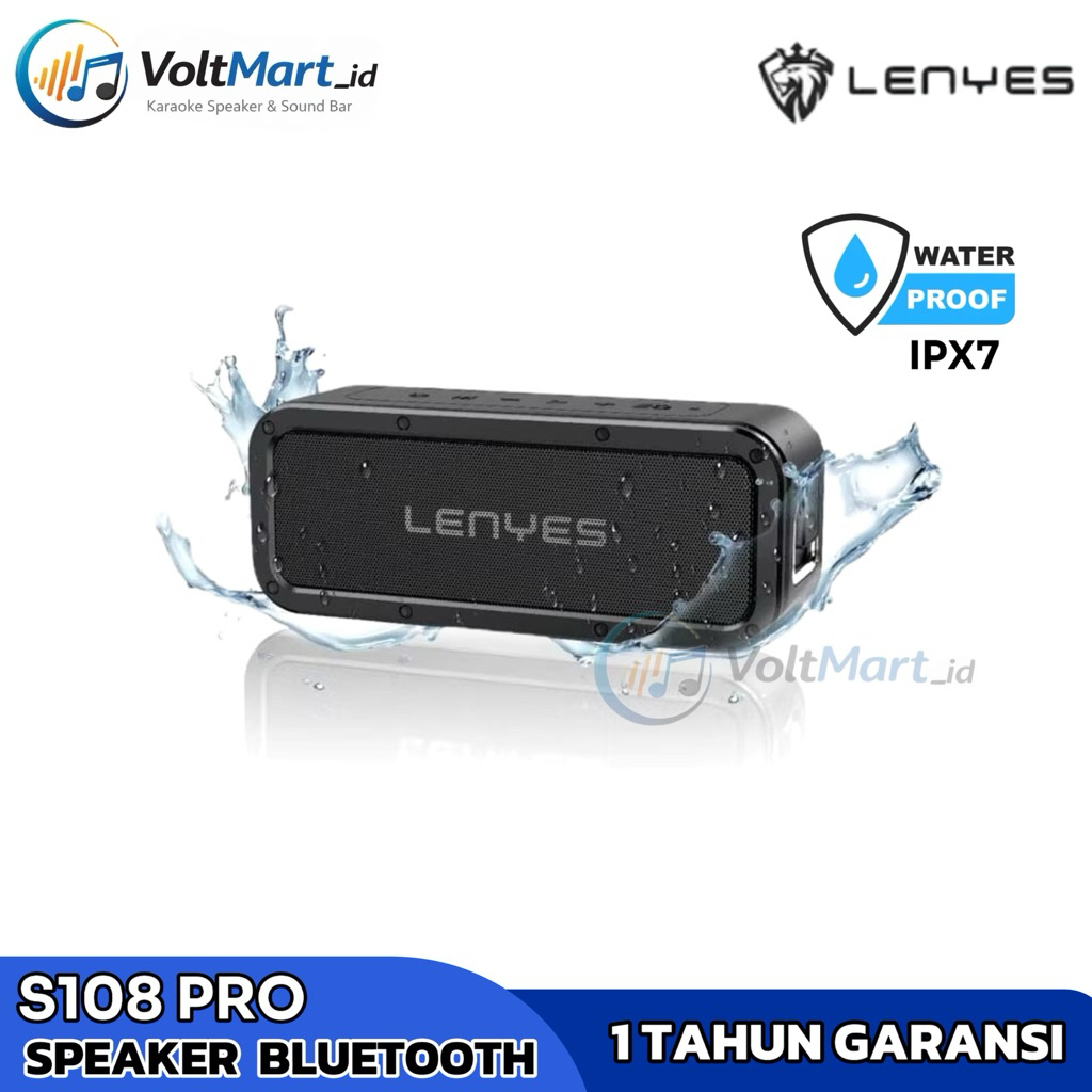 LENYES S108 PRO 40W Speaker Bluetooth TWS Mode V5.3 Waterproof IPX7 Hifi Stereo Bass Equalizer 360 S