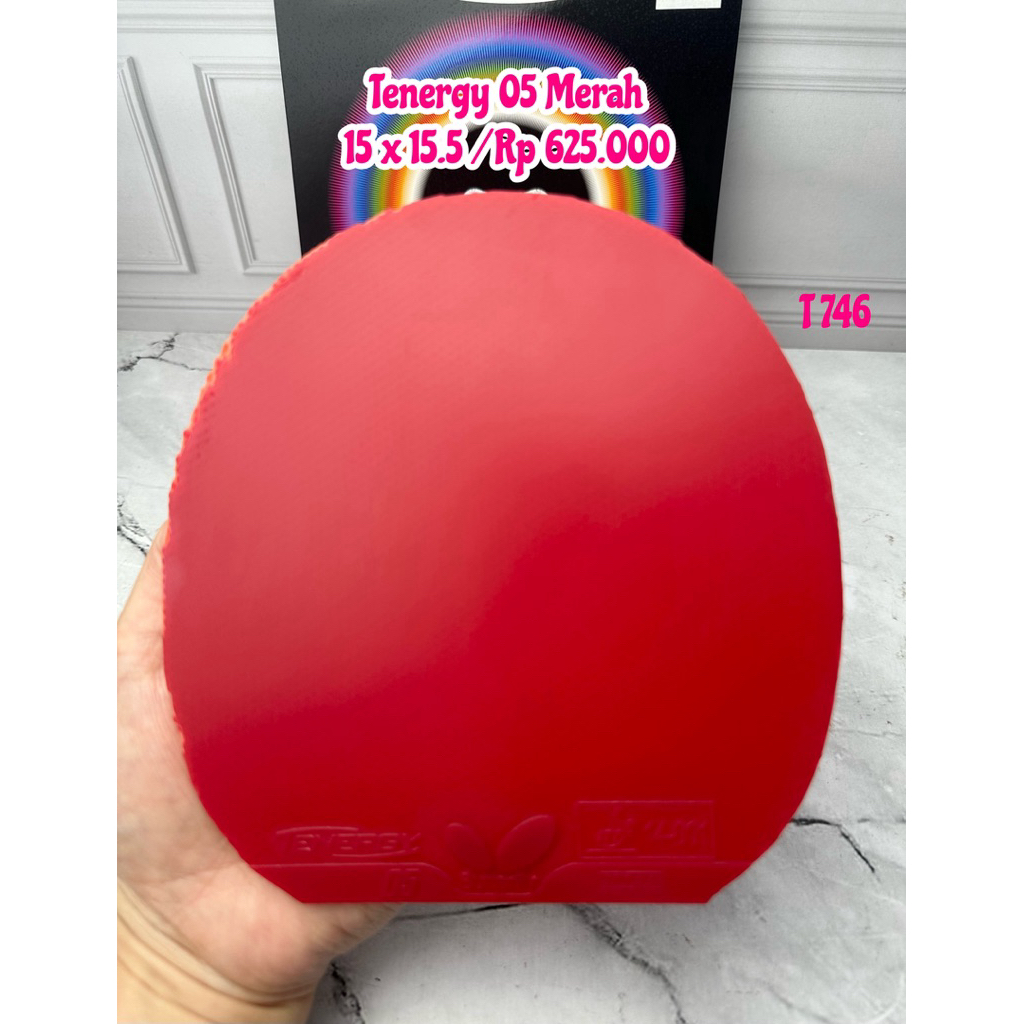 SECOND KARET TENIS MEJA PINGPONG TENERGY 05 MERAH ORIGINAL MARKET JEPANG