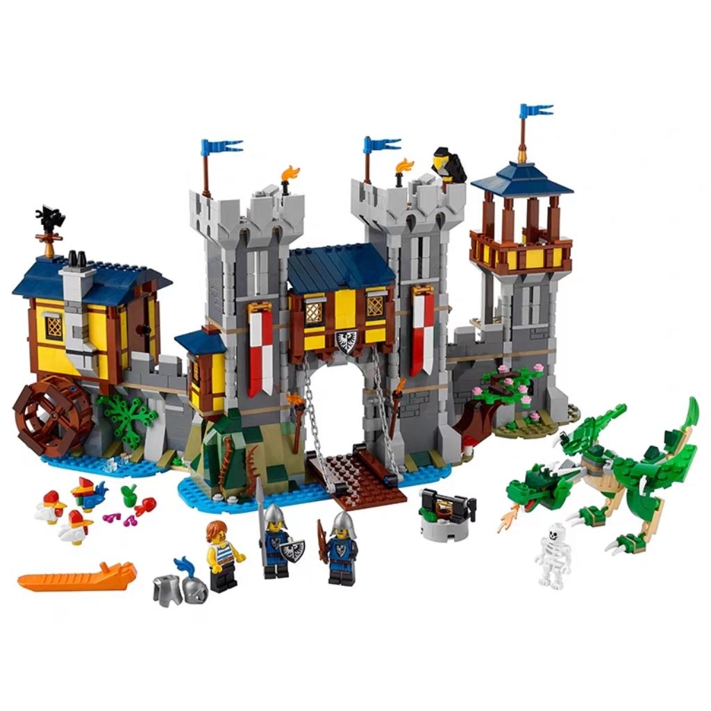 Mainan Balok Susun Medieval Castle 3-in-1 - Seri Istana Abad Pertengahan 1426pcs