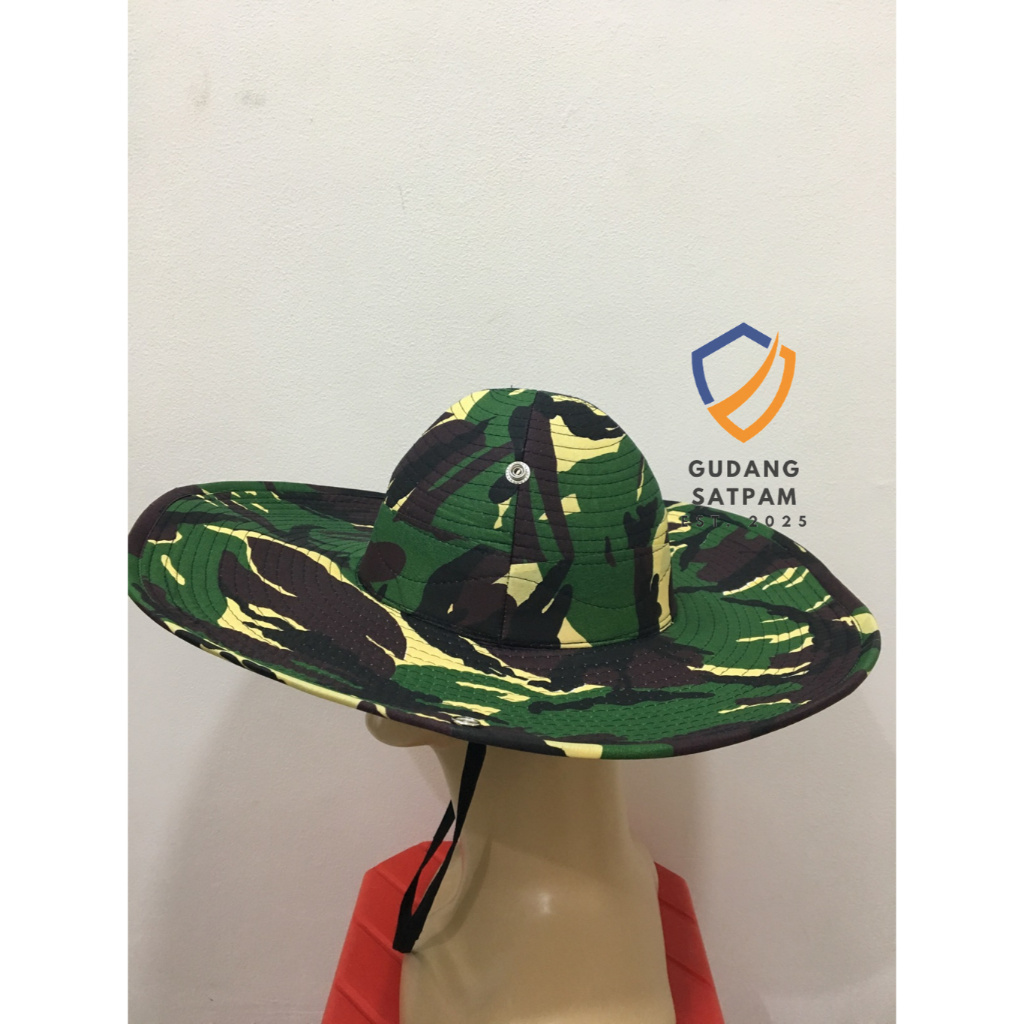 Topi Cowboy (Lebar) - Topi Koboi - Topi Cowboy Loreng - Topi Koboi Lebar