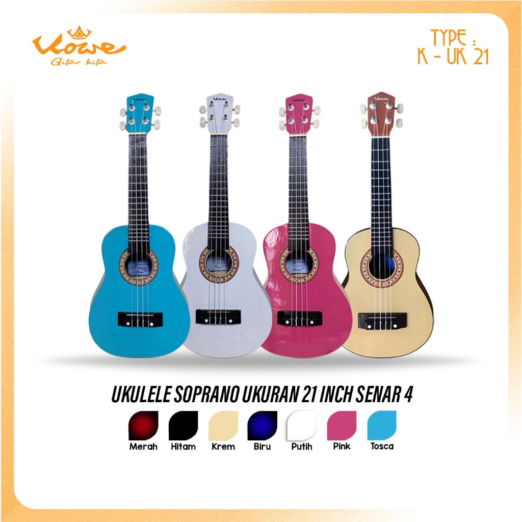 KOWE K - UK 21 Ukulele kayu custom Senar 3