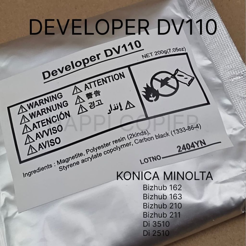 Developer /Starter Konica Minolta Bizhub 162 bizhub 163 bizhub 210 bizhub 211 di3510 di2510 DV110 Hi