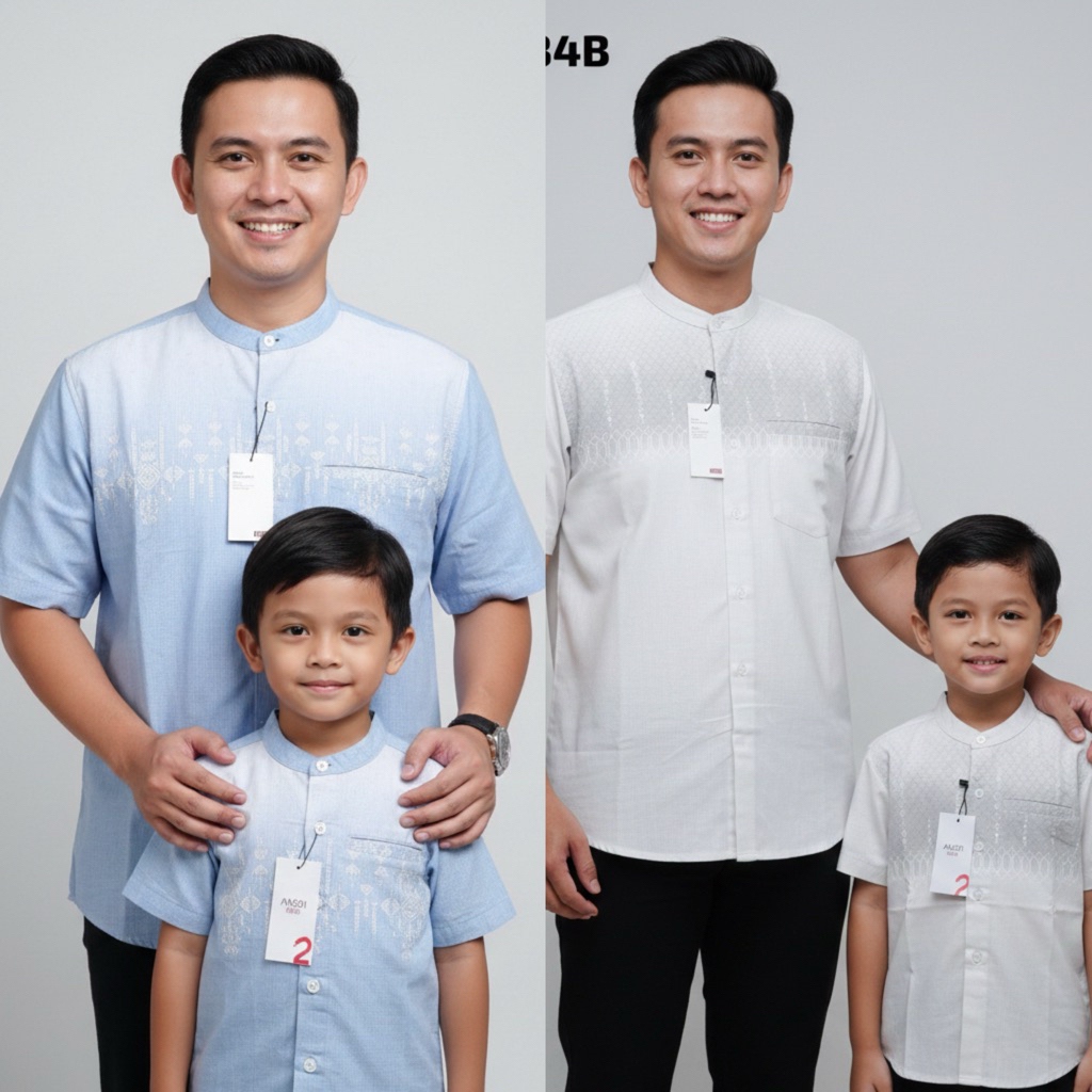 KEMEJA KOKO KATUN COUOLE ANAK DEWASA M231 KIDS M231