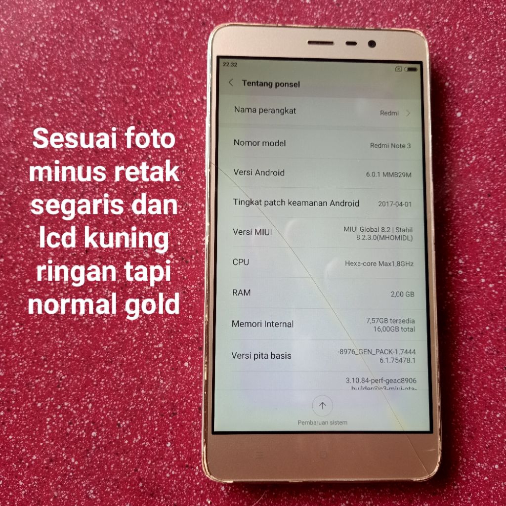 Lcd touchscreen redmi note 3 Copotan minus retak baca deskripsi foto produk cocok buat pengetesan me