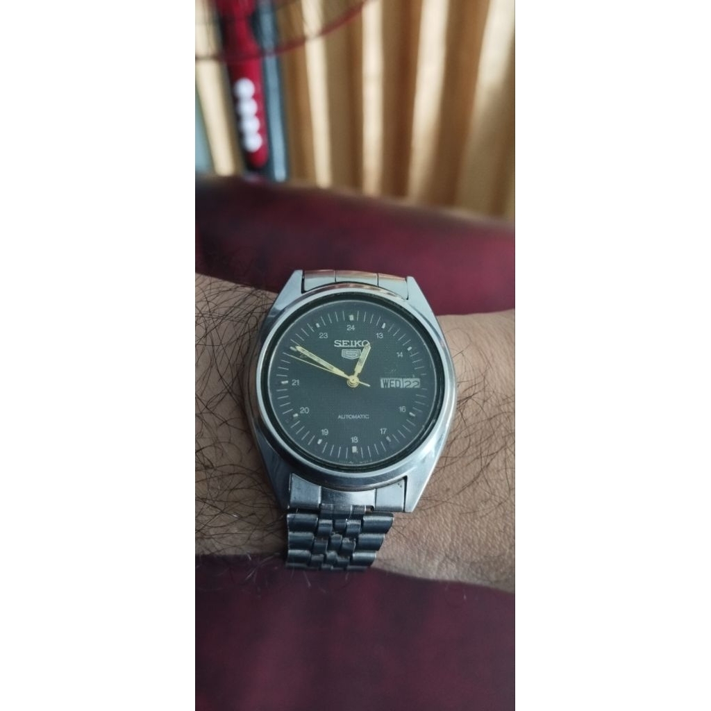 Jual Jam Tangan Seiko 5 Military (Field Watch Style) Black Dial DayDate Automatic CAL 7009-3040 Full