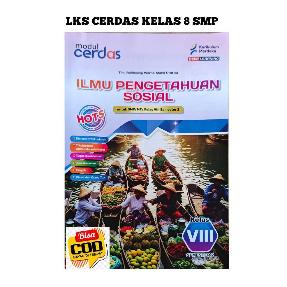 Lks Cerdas IPS Kelas 8 SMP/MTS Semester 2 Kurmer  Murah 64 Hal
