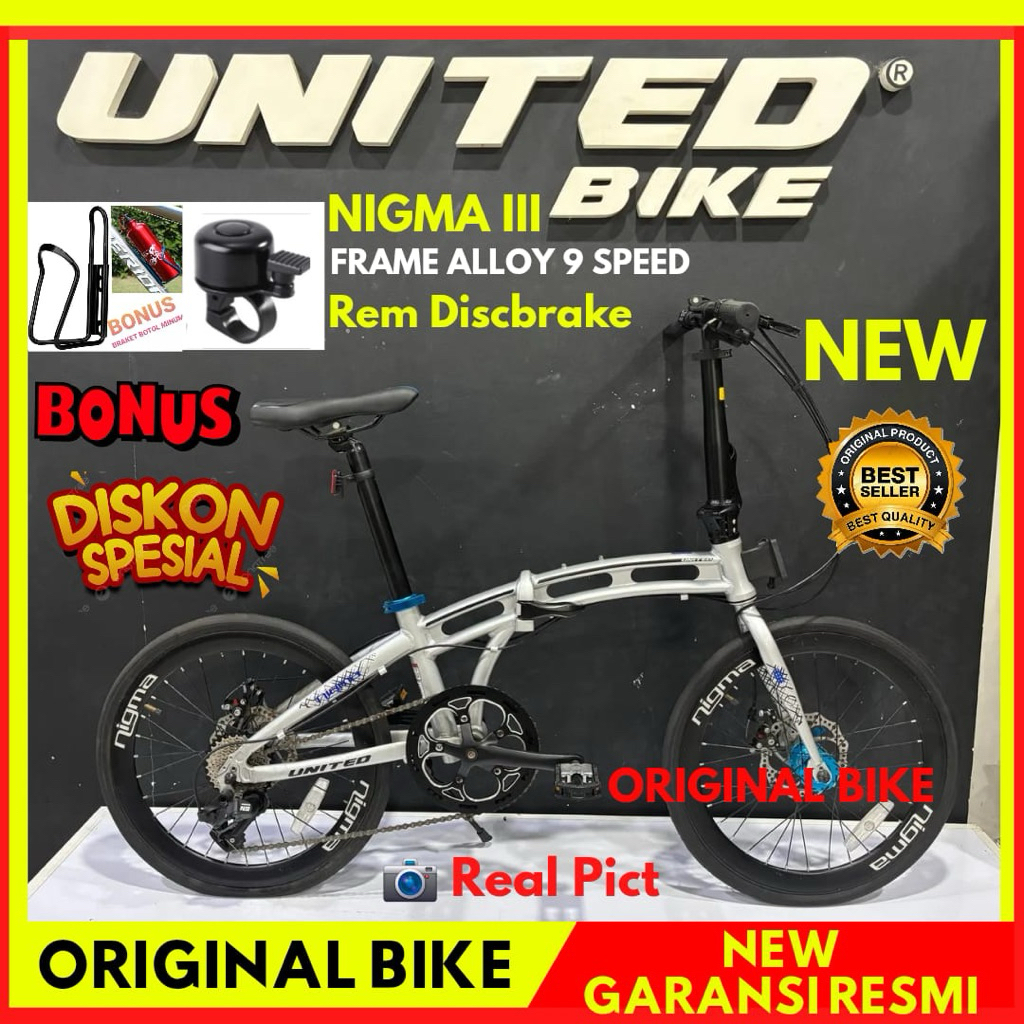 Sepeda Lipat Folding Bike 20 United Nigma III V / Phantom 3.0 /Mirone Costum