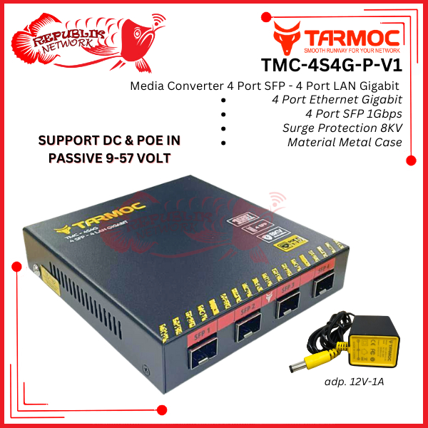 Ethernet Fiber Switch 4 SFP 4 LAN Gigabit | Media Converter FO