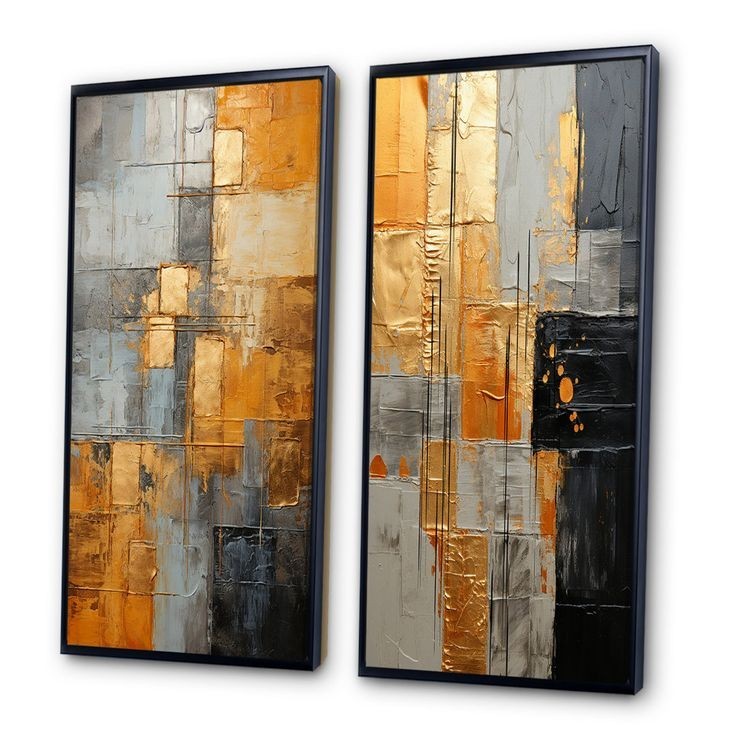 lukisan abstrak besar 1 pasang isi 2, 150 x 100 cm plus bingkai frame dinding ruang tamu kamar tidur