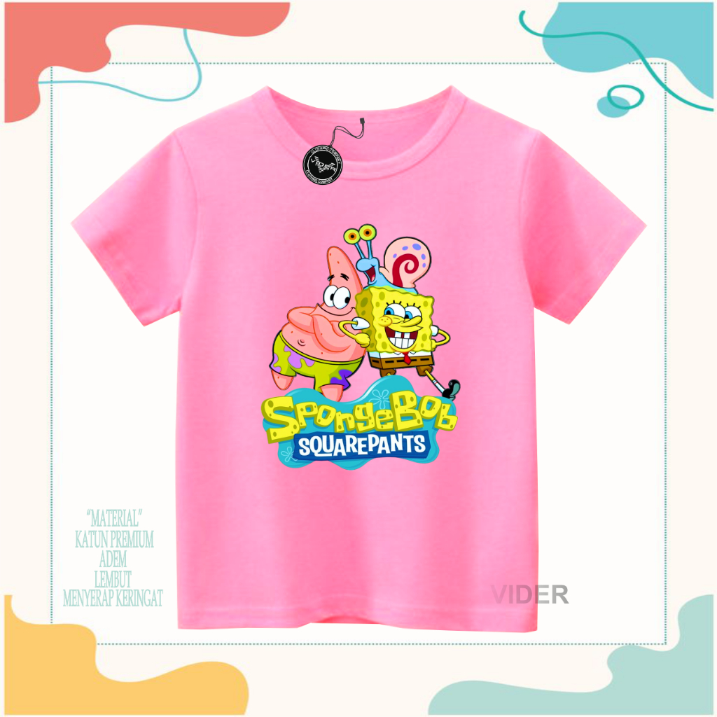 Kaos anak  karakter spongebob/ Baju anak gambar spongebob
