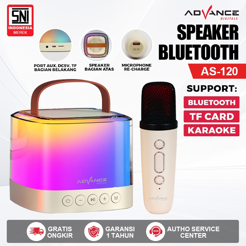 Advance AS-120 Portable Karaoke Speaker Lampu Tidur Aestetik Salon Speaker Original